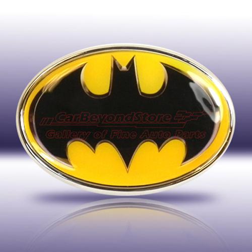 Batman 3d yellow color metal car emblem, licensed, easy install, + free gift