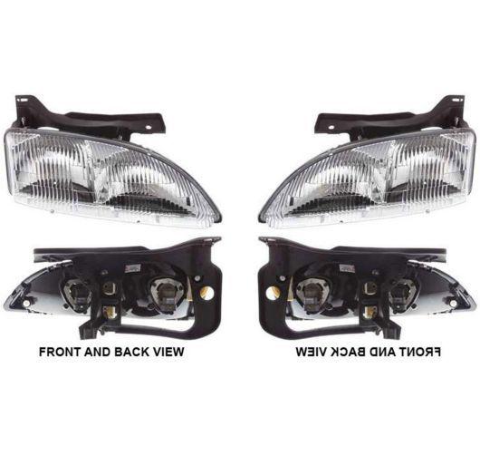 95-99 chevy cavalier front headlights headlamps lights lamps pair set new