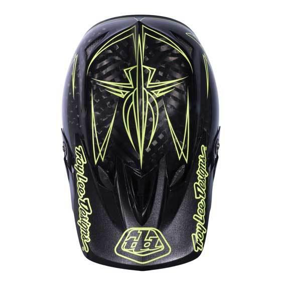 Troy lee designs d3 pinstripe yellow carbon helmet medium tld free worldwide s&h