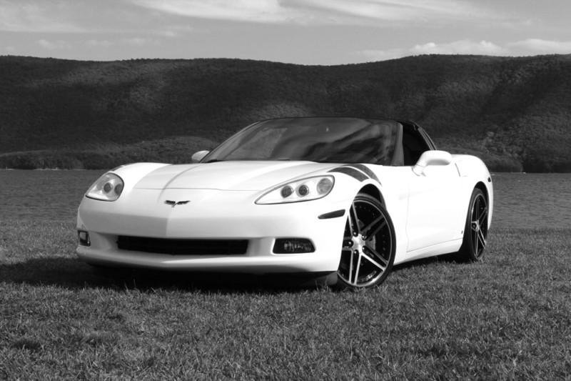 Chevy corvette white c6 hd poster super car b&w print multiple sizes available