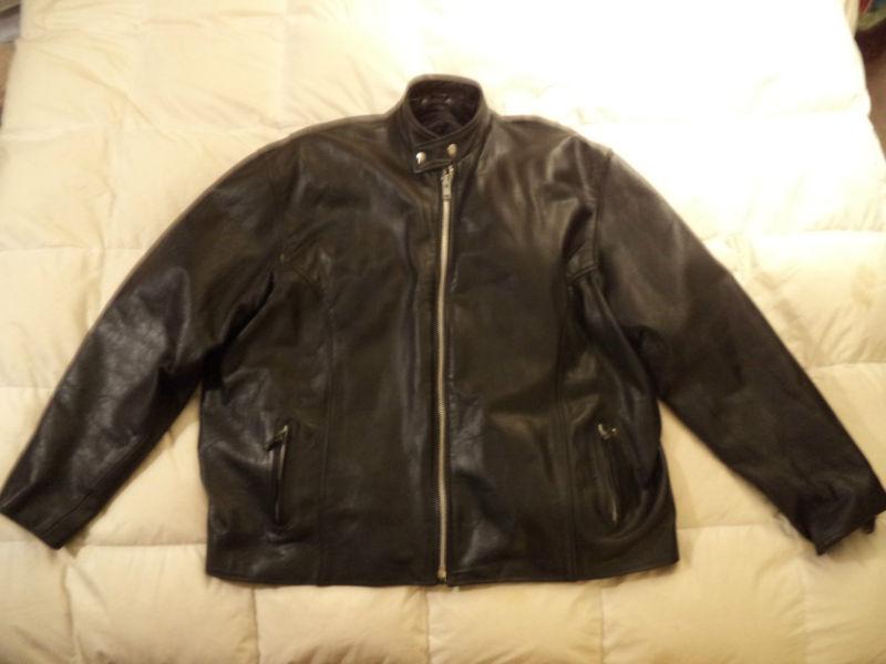 New~hot leathers mens blk jacket~size 58 with liner~harley,motorcycle jacket