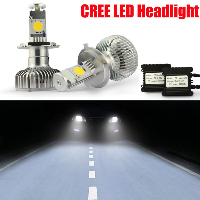 2x h4 25w cree led high power car truck white headlight high&low beam 2000lm