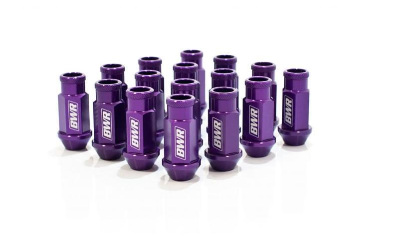 Blackworks bwr purple polished extended aluminum lug nuts (12x1.5) 16ct.