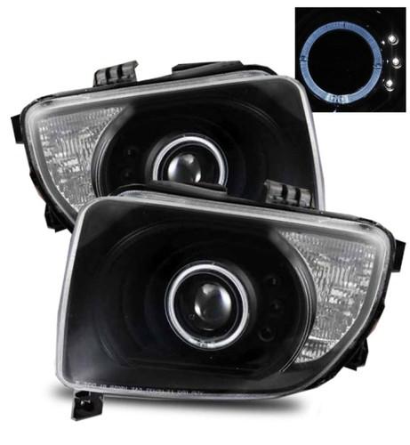 03-06 honda element jdm aftermarket halo angel eye black projector headlights