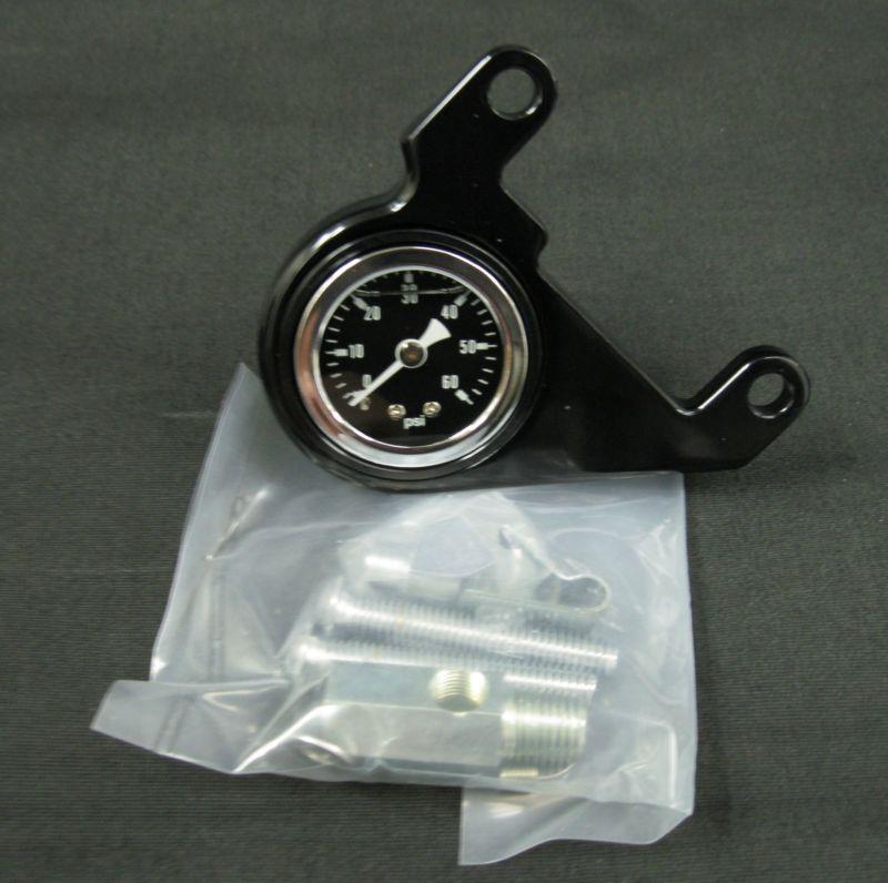 Custom black rocker box oil pressure bracket kit for big twin evo 1984-1999