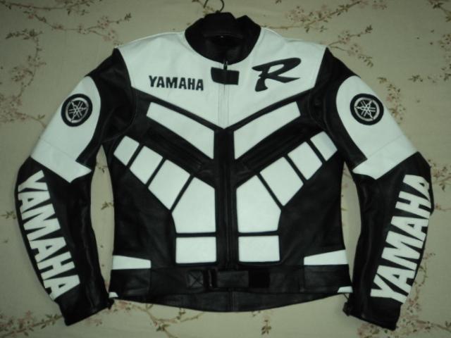 Yamaha black racing jacket  made of genuine cowhide leather 1.3mm