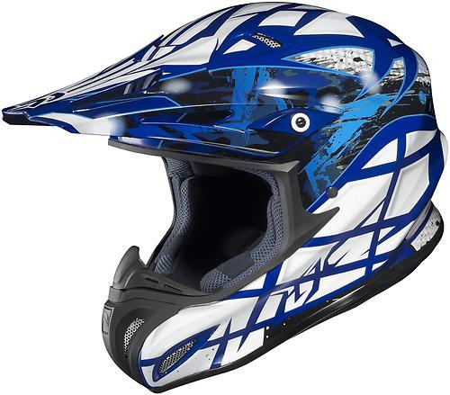 New hjc rpha-x tempest offroad/motocross adult helmet, mc-2/blue/white, large/lg