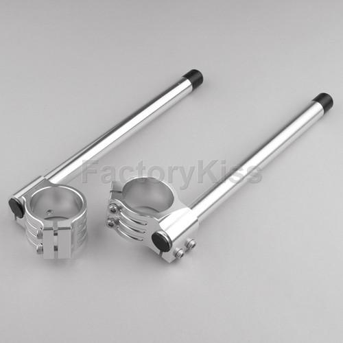 Hot motorcycle cnc clip on handle bar for kawasaki zx6r 2009 silver