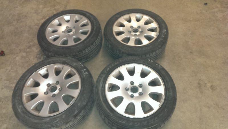 1998 98-01 audi a6 set tires & rims 205x55x16 -still has tread but 50% plus gone