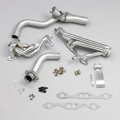 Bbk 1596 headers shorty steel chrome chevy pontiac camaro firebird 5.7l pair