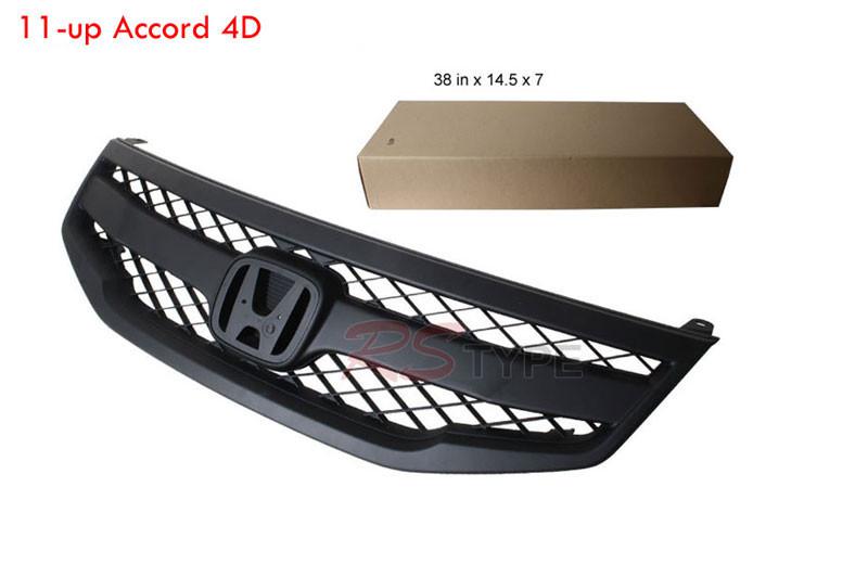 2011-2012 honda accord sedan black front hood grill (honda) 4dr