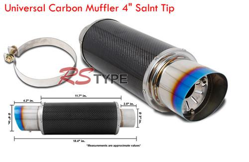 Universal carbon muffler 4" blue tip with adjustable silencer 3" inlet