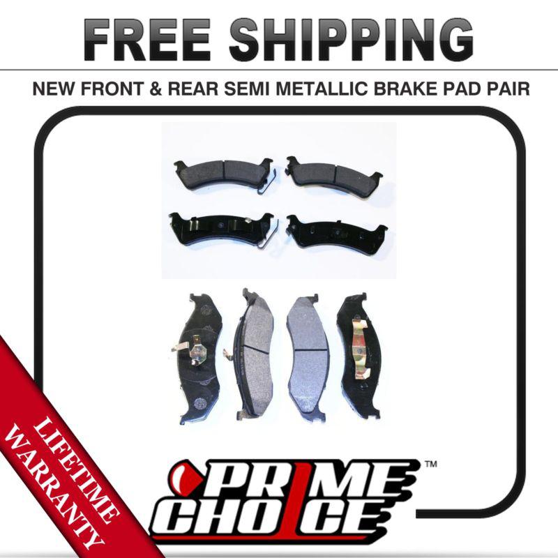 Complete set of front and rear premium brake pads with lifetime warranty