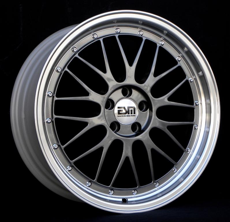 Gun metal 18" lm wheels rims 18x8 18x9 5x120 esm 004 bmw 3 series e46