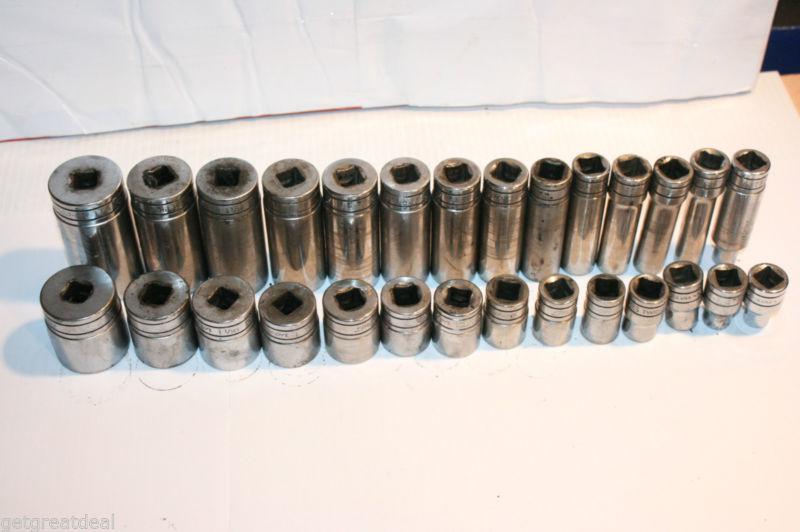 Snap-on tools 1/2" drive deep & shallow standard 6-point socket set 28pcs