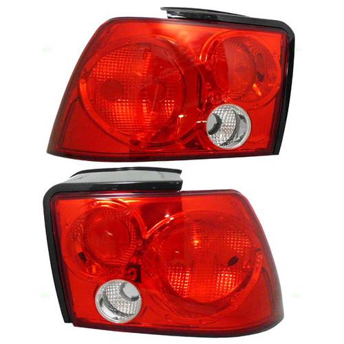 New pair set altezza taillight taillamp red lens assembly dot 99-02 ford mustang