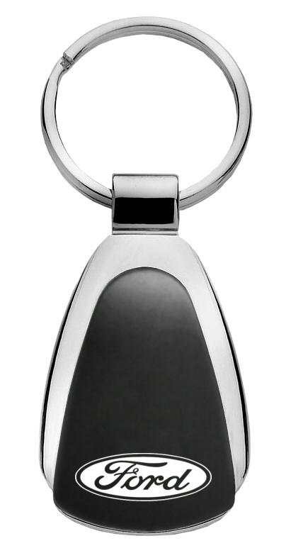 Ford black tear drop metal keychain car key ring tag key fob logo lanyard