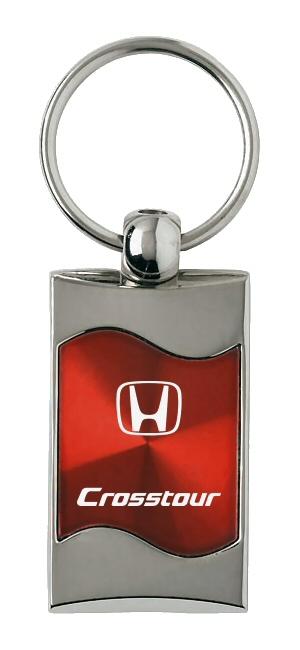 Honda crosstour crt red rectangular wave key chain ring tag key fob logo lanyard