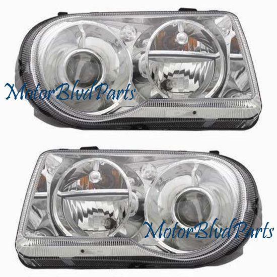 05-10 chrysler 300 5.7l eng headlamps w/delay lh+rh set