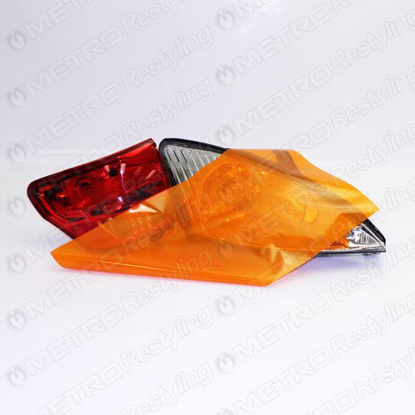 24in x 12in gloss orange smoke headlight lens tint vinyl film overlay sheet