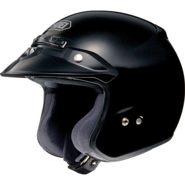 Black xl shoei rj platinum-r open face helmet