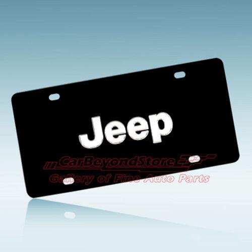 Jeep 3d black stainless steel license plate, licensed product + free gift