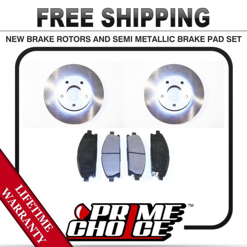 Front kit (2) brake rotors and (1 set) premium brake pads with lifetime warranty