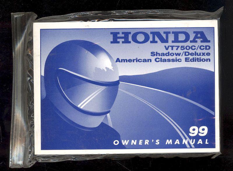 1999 honda vt750cd shadow deluxe american classic edition owner`s manual 