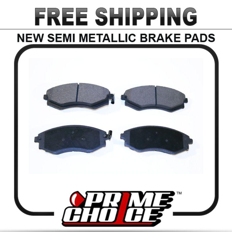 New premium complete set of front metallic disc brake pads with shims