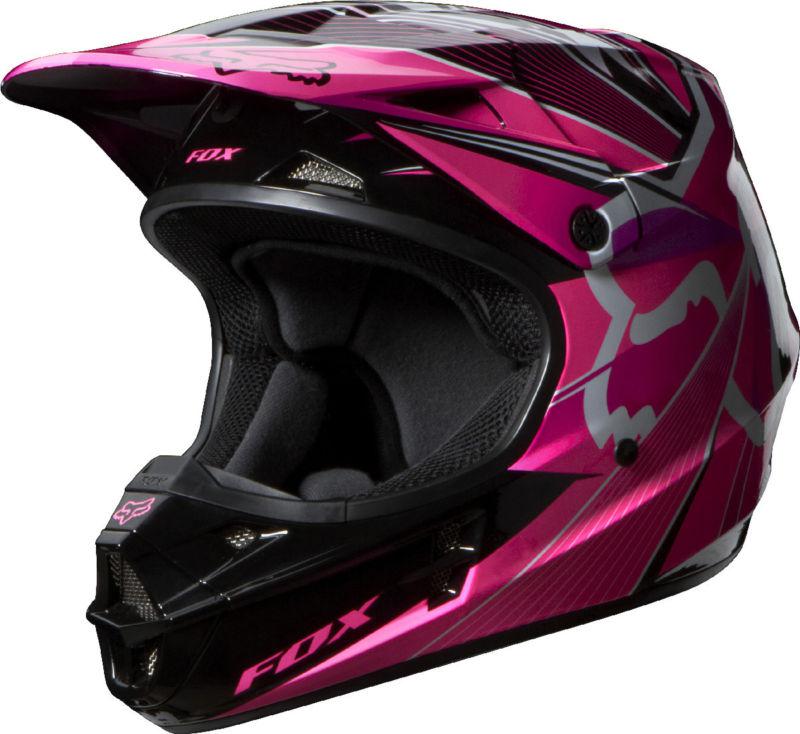 Sell Fox Racing V1 Radeon Pink Black White Dirt Bike Helmet Motocross ...