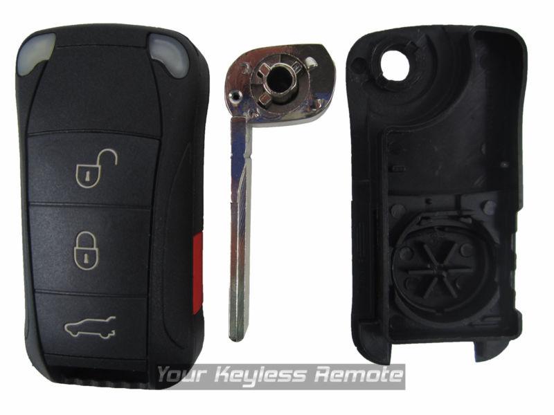 Porsche remote key keyless fob replacement case 4 button flip unclut blade fix