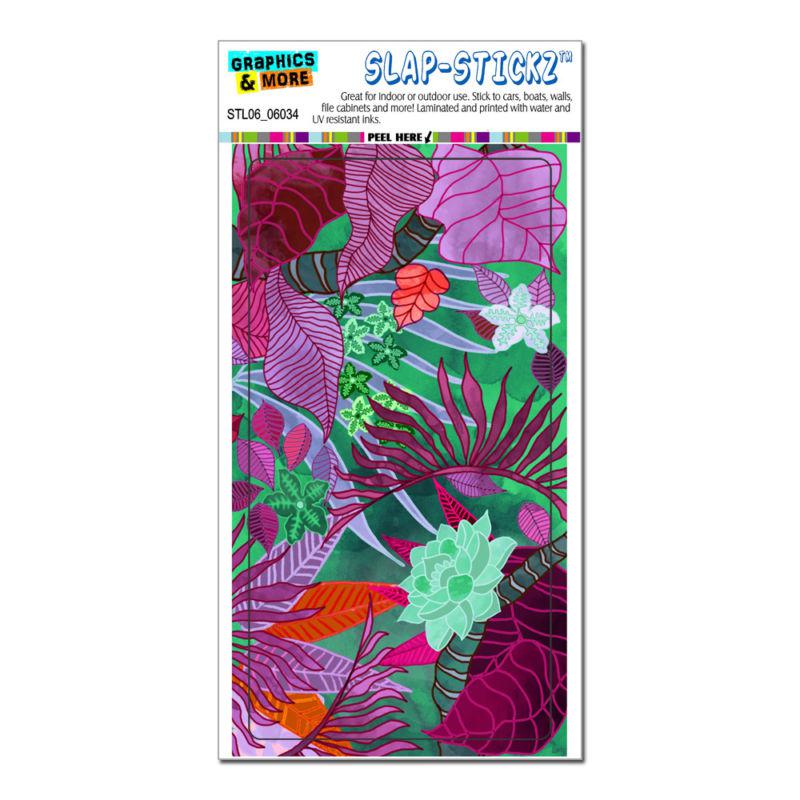 Tropical forest magenta purple teal - slap-stickz™ window locker bumper sticker