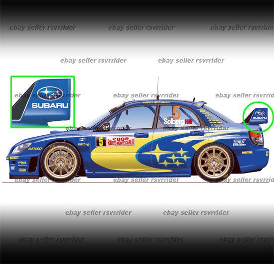 Rear wing decals for subaru wrx sti