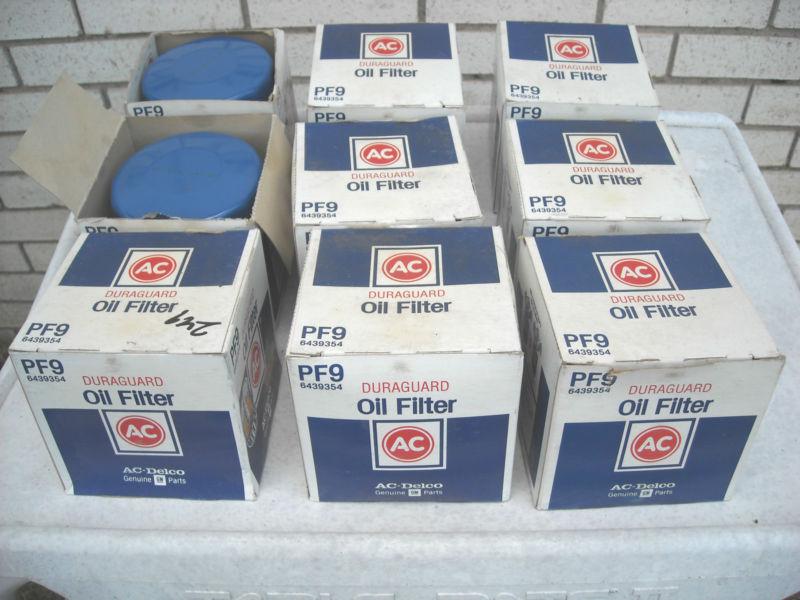 Lot of 9, pf9 ac delco duraguard oil filters