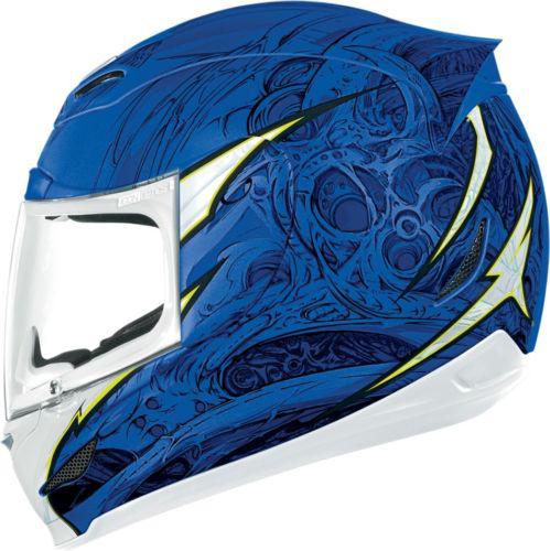 Icon airmada sportbike sb1 helmet blue xx-small 2xs new