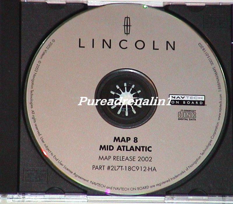 2003 lincoln navigator navigation map disc cd 8 mid atlantic nj de va md pa nc