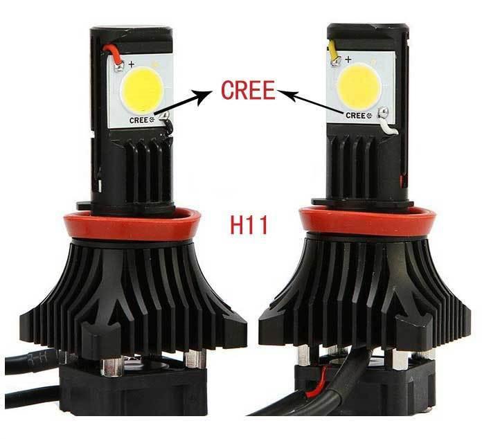 2pcs pandamoto 12v / 24v 50w cree lights led kit h4 h7 h8 h9 h11 9005 9006 6000k