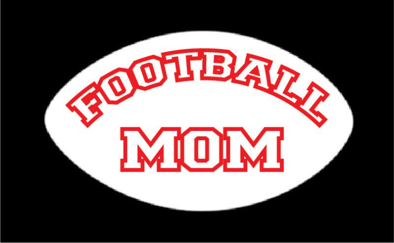 Vinyl sticker decal - 4" x 9" "football mom" - pink and white