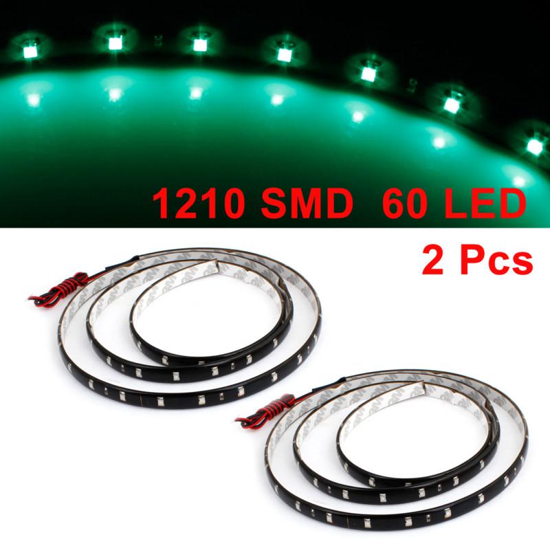 2 x waterproof green 60 3528 1210 smd car led flexible light strip decor 120cm