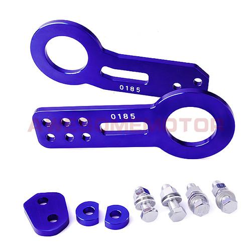 Blue anodized aluminum cnc towing hooks front+rear tow hook for car suv truck