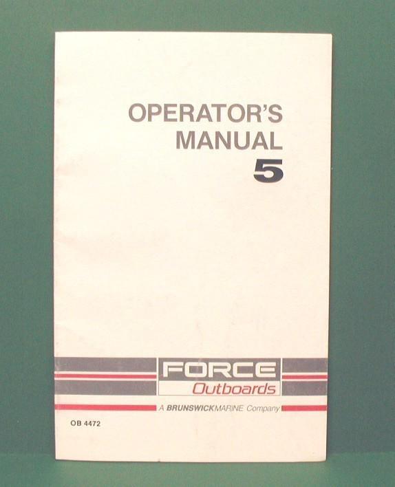 Original 1991-92 force 5 hp outboard owners - operators manual