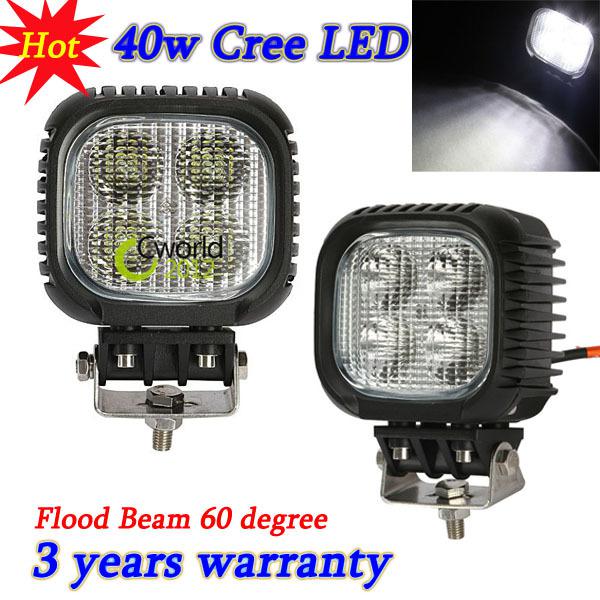 40w led work light lamp off road jeep boat utv suv 4x4 4wd mine boat flood beam