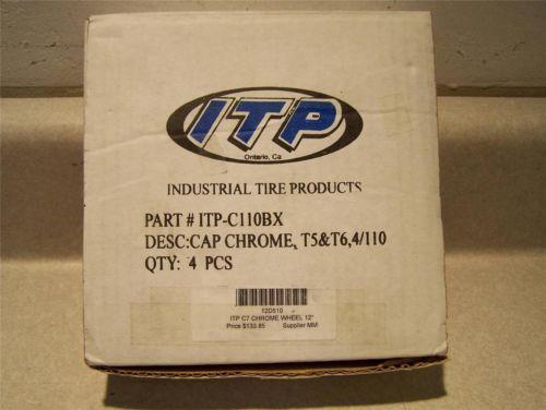 Nos itp c-series center caps 4-pack (chrome cap t5/t6 4/110 p/n itp-c110bx {fbc}