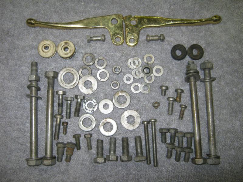 1969-1970 honda z 50 z50ak1 brake levers rubbers and hardware misc nuts bolts.