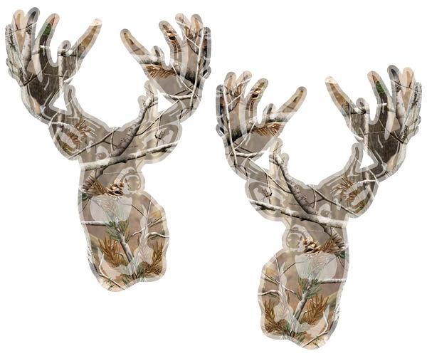 Whitetail deer decal set 4"x2.9" hunting camo hunter vinyl sticker d1 u5ab