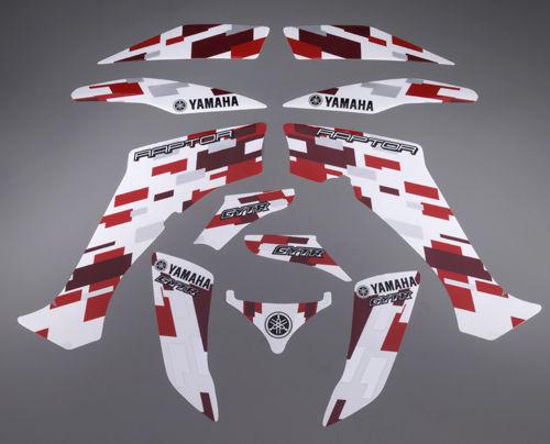 Yamaha raptor 350 red retro graphics kit 04 05 06 07 08 09 10 11 12 13