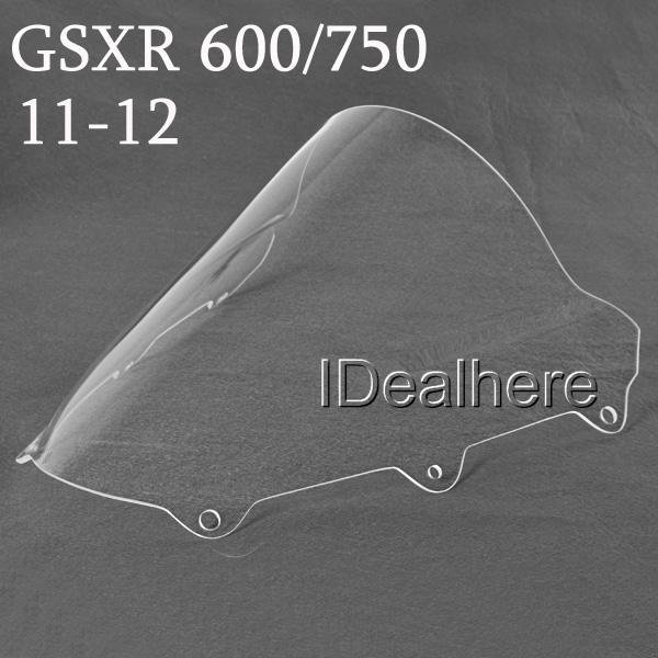 Clear double bubble windscreen windshield for suzuki gsxr 600 2011-2012