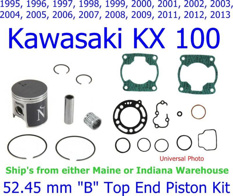 1995-2009, 2011-2013 kawasaki kx 100 namura 52.45 mm "b" top end piston kit 