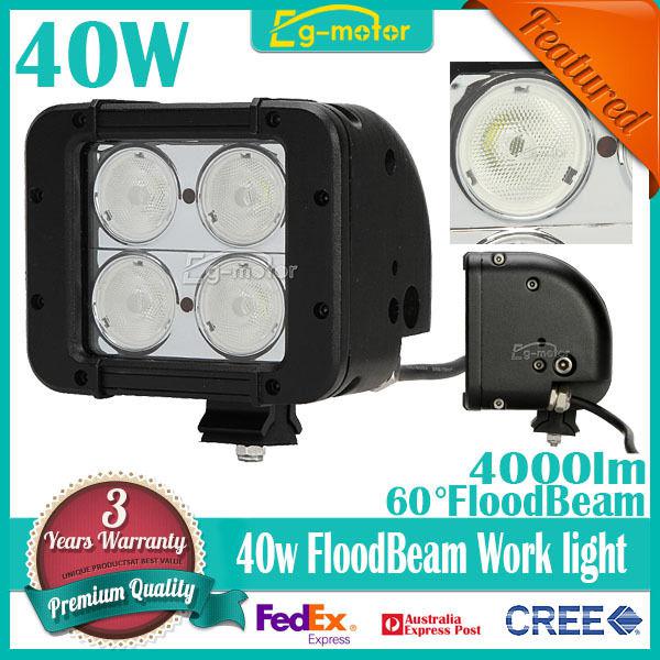 40w 4x10w dual row cree flood beam led work light driving lamp car off-road 4x4