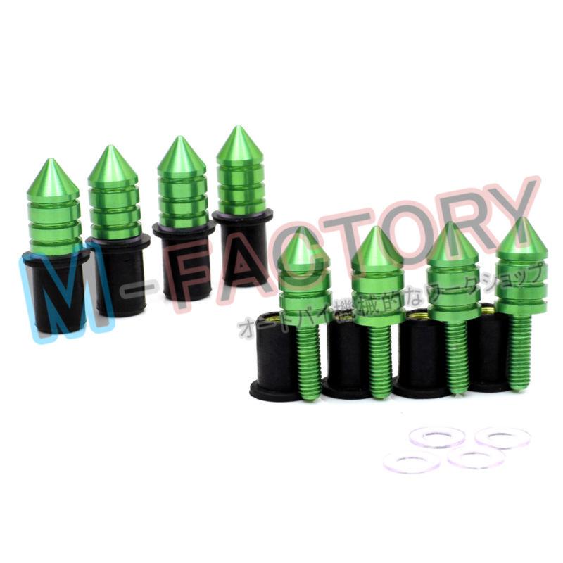 Green spike windscreen bolts screws suzuki hayabusa 1300r gsx r600 r750 r1000